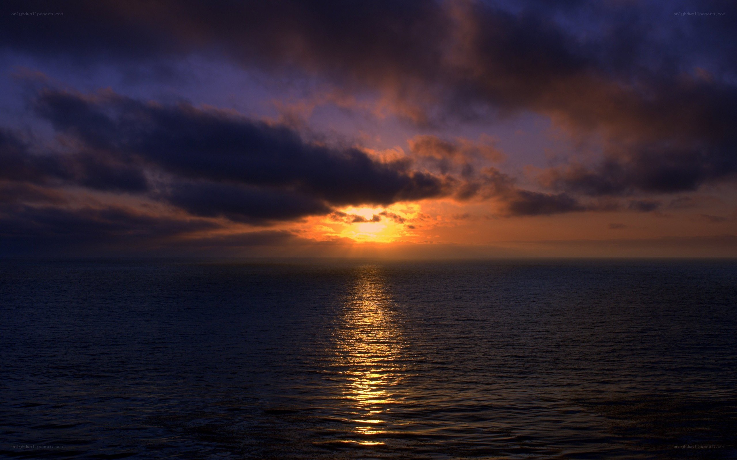 Sunset over the ocean