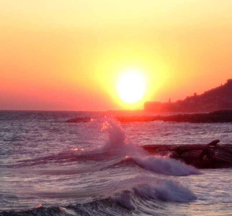 Sunset over the ocean