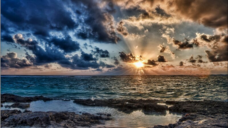 Sunset over the ocean