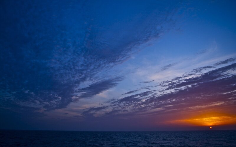 sunset over the ocean