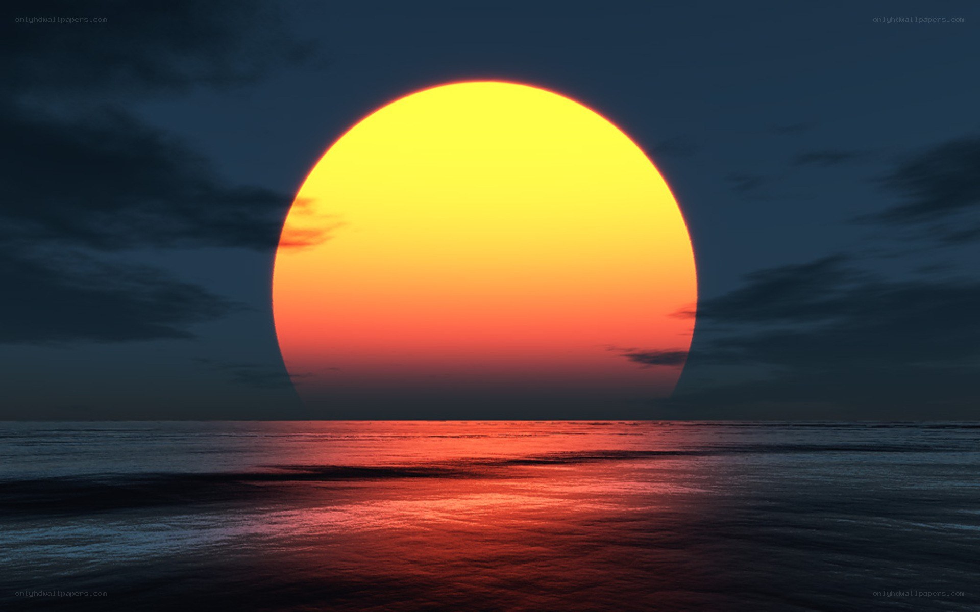Sunset over the ocean
