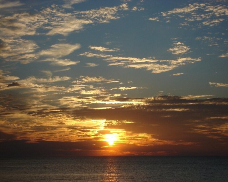 sunset over the ocean