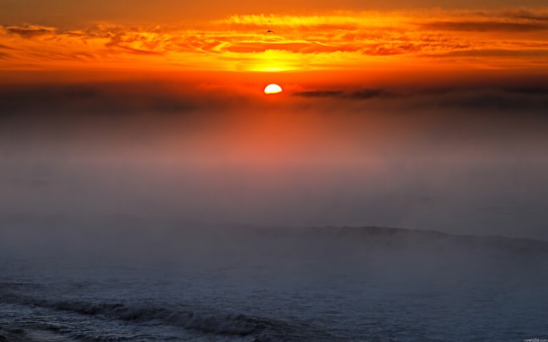 Sunset over the ocean