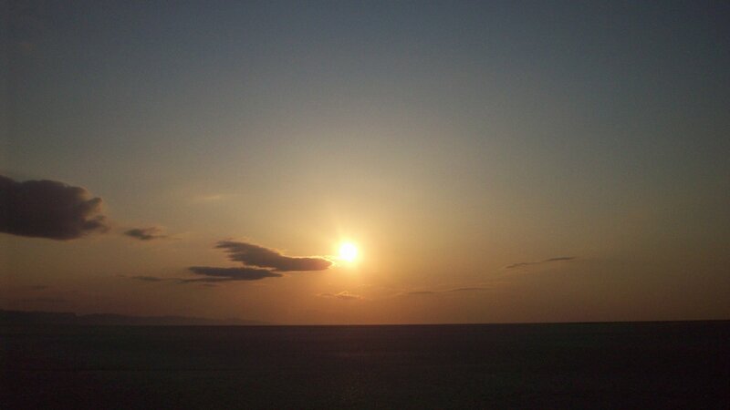 sunset over the ocean