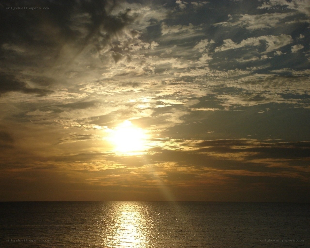 Sunset over the ocean