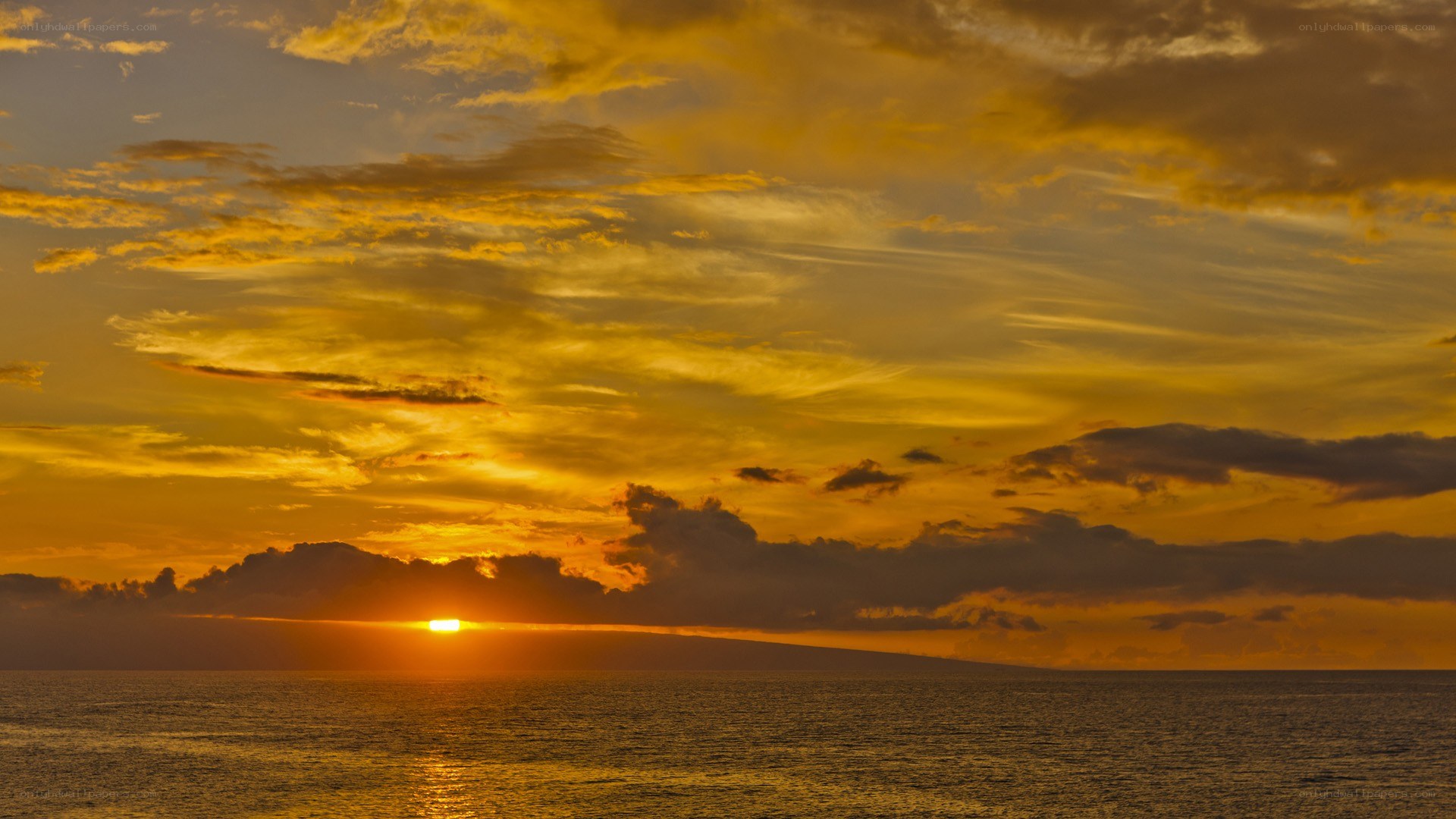 Sunset over the ocean