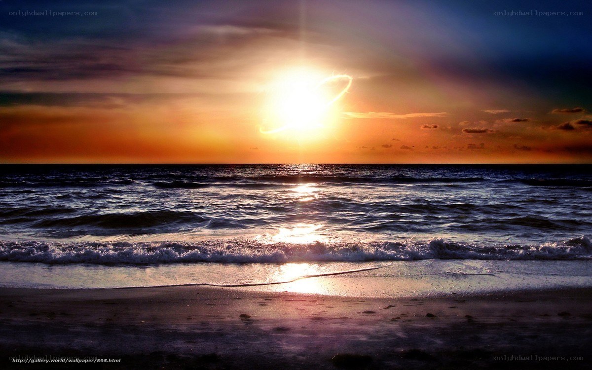 Sunset over the ocean