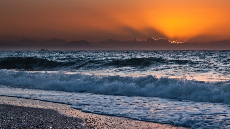Sunset over the ocean