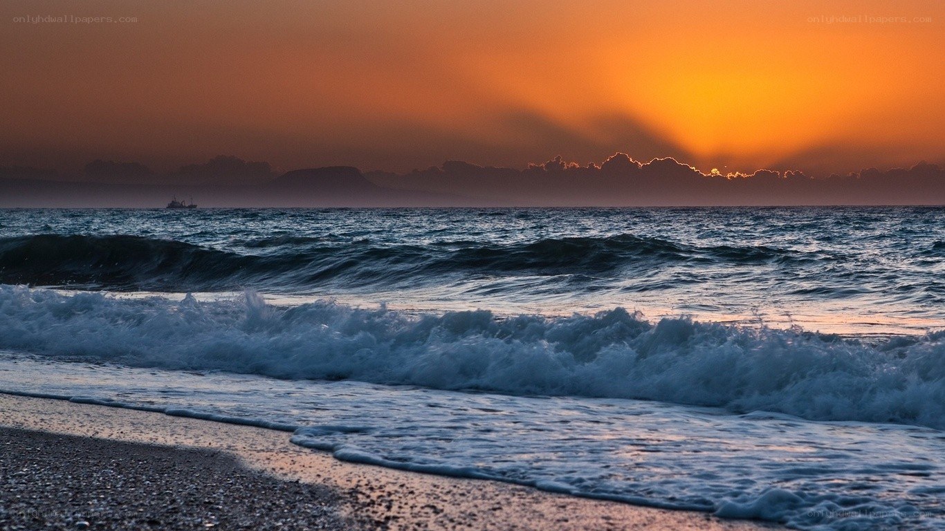 Sunset over the ocean