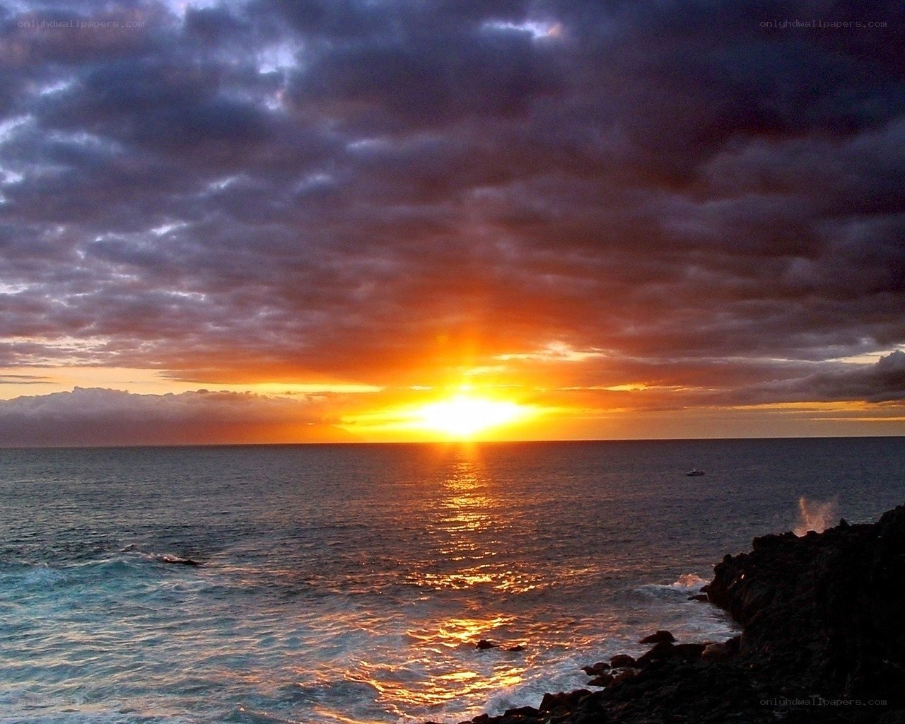 Sunset over the ocean