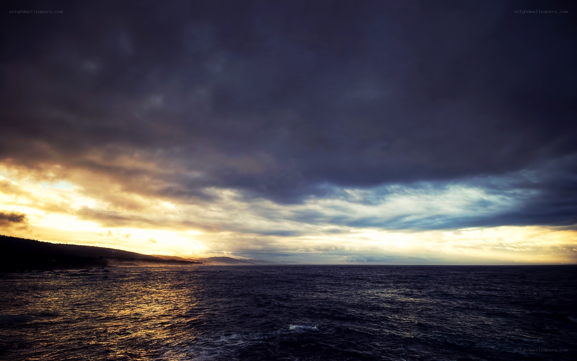 sunset over the ocean