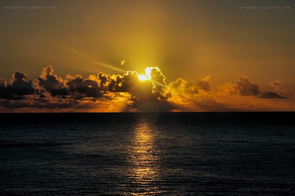 Sunset over the ocean