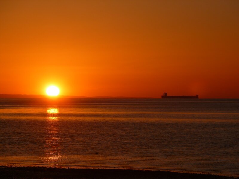 Sunset over the ocean