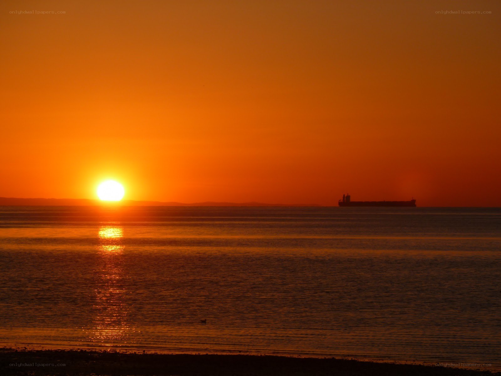 Sunset over the ocean