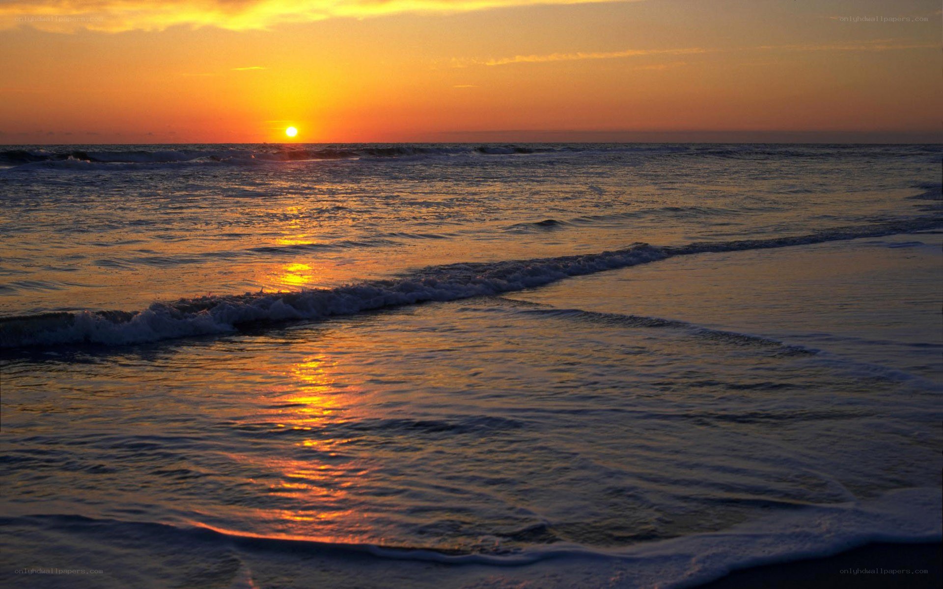 Sunset over the ocean