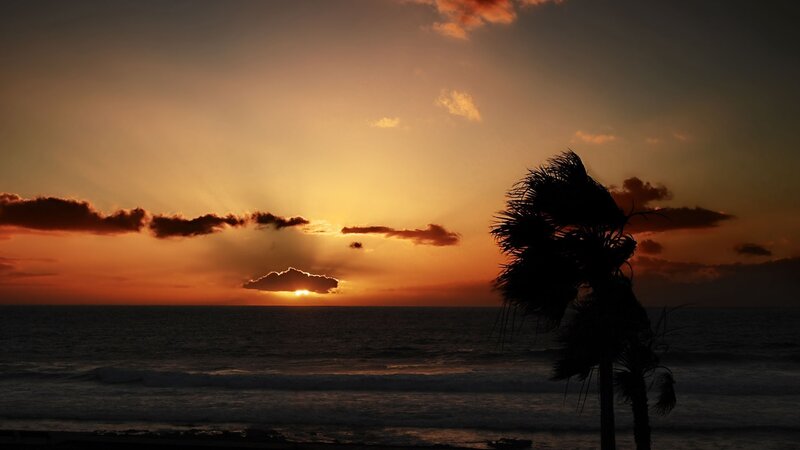 sunset over the ocean