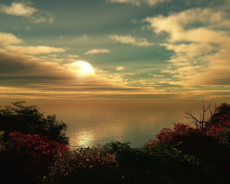 Sunset over the ocean