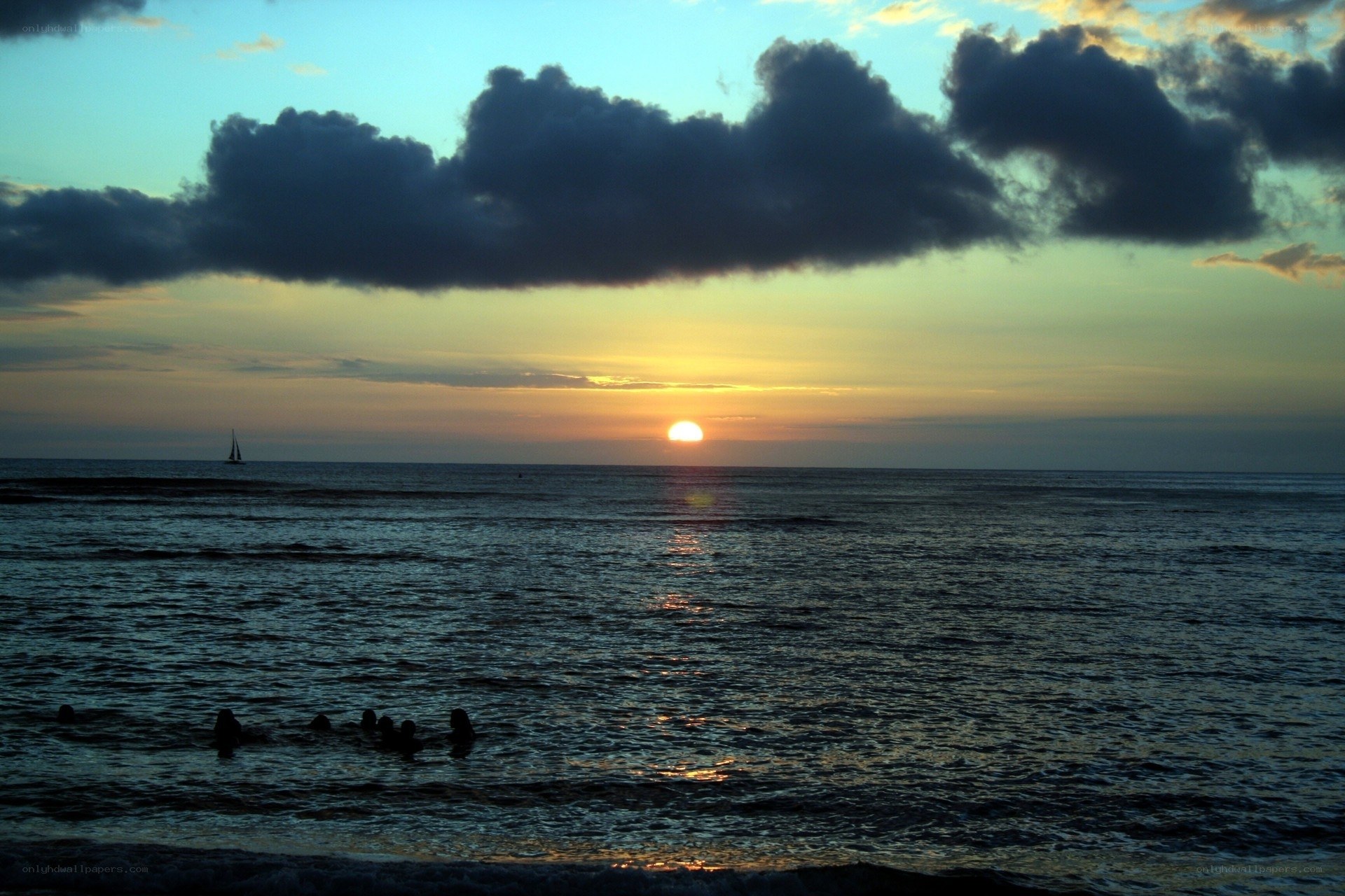 Sunset over the ocean