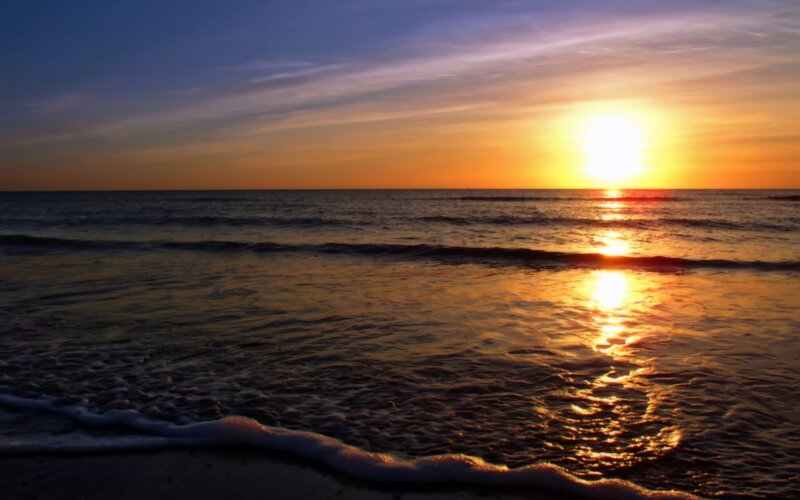 sunset over the ocean