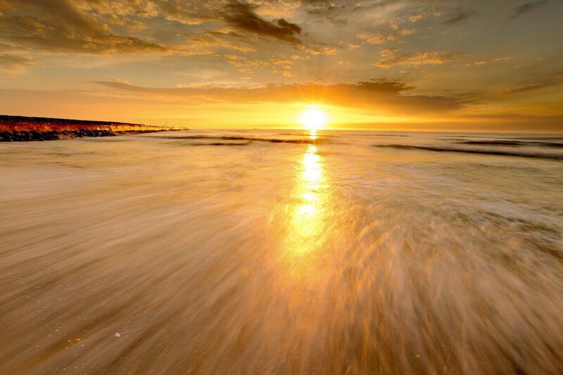 Sunset over the ocean