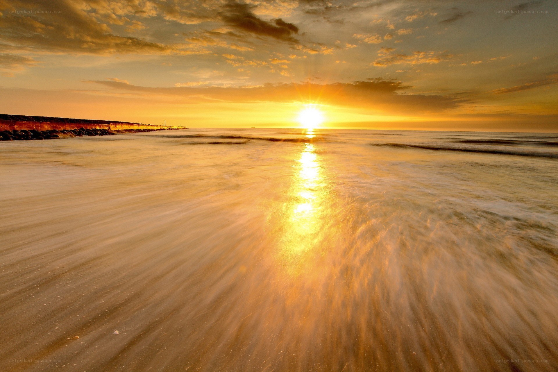 Sunset over the ocean