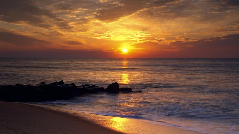 Sunset over the ocean