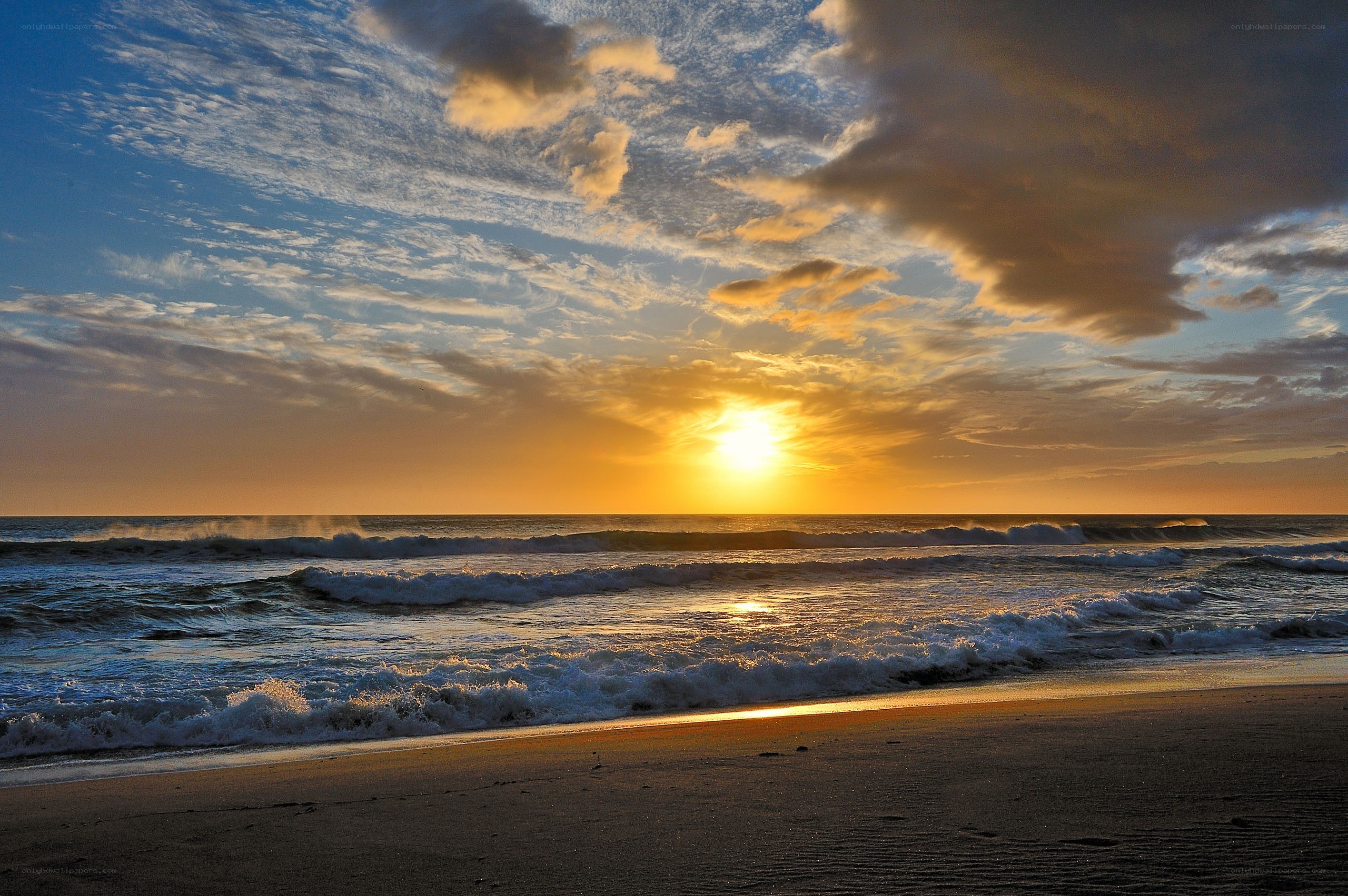 Sunset over the ocean