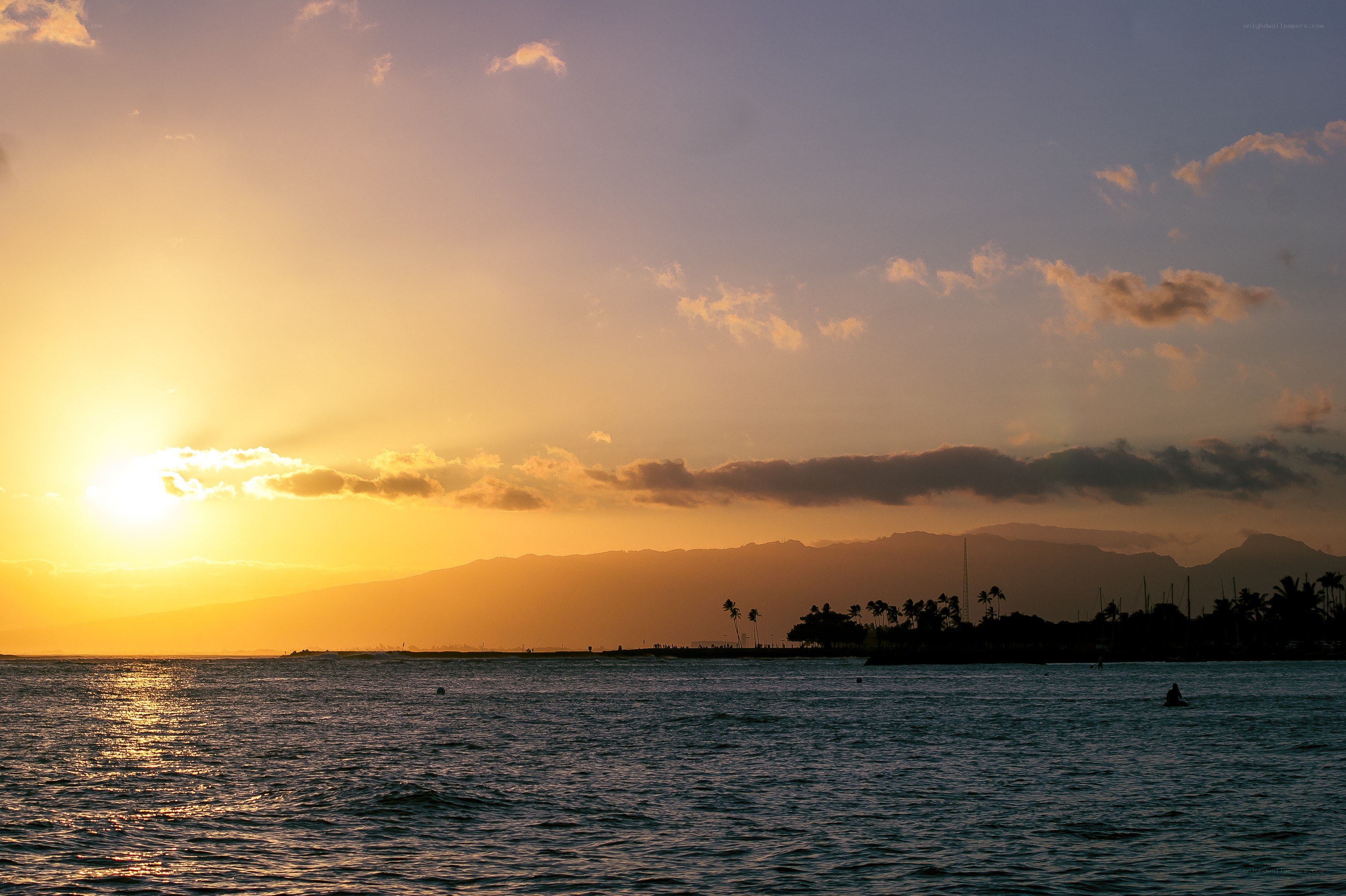 sunset over the ocean