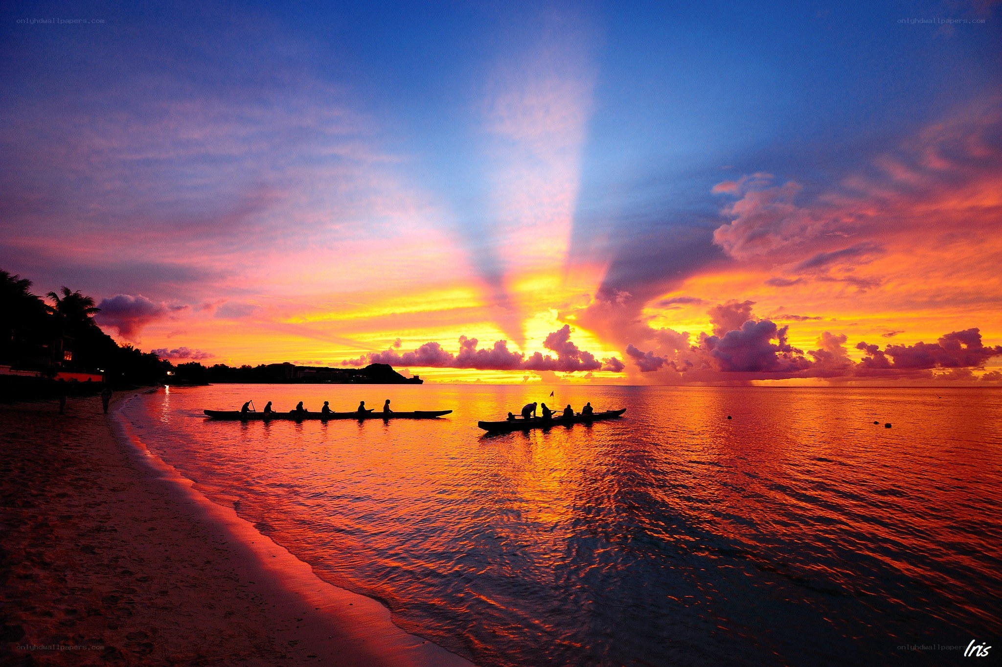 Sunset over the ocean