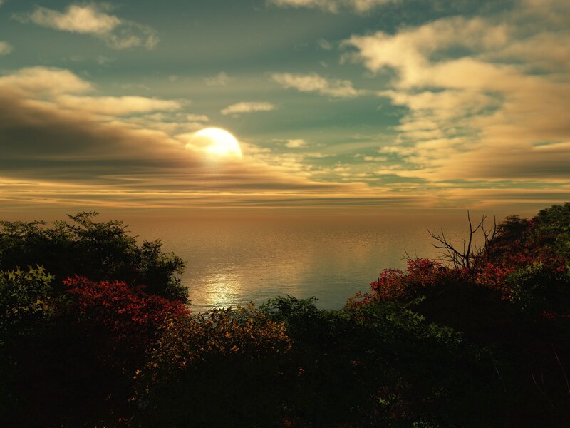 Sunset over the ocean