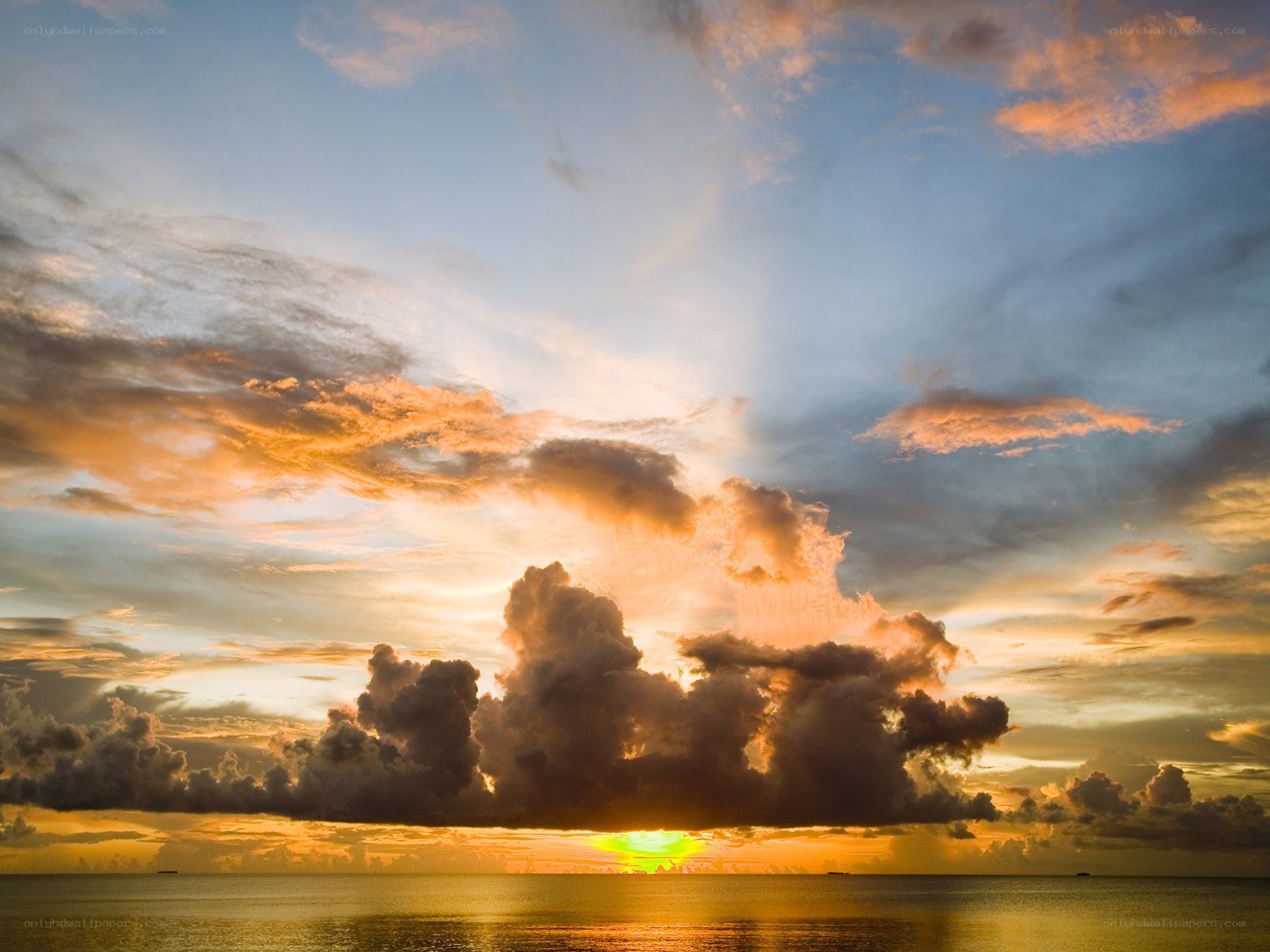 Sunset over the ocean