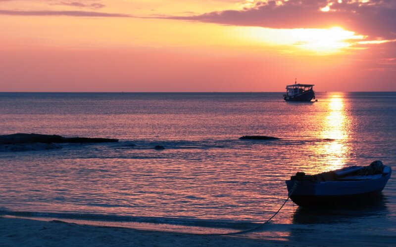 Sunset over the ocean