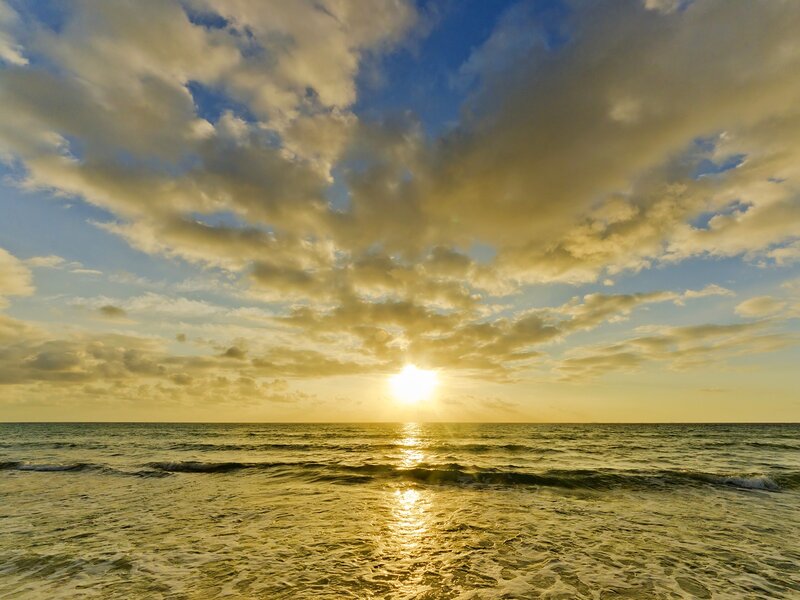 Sunset over the ocean
