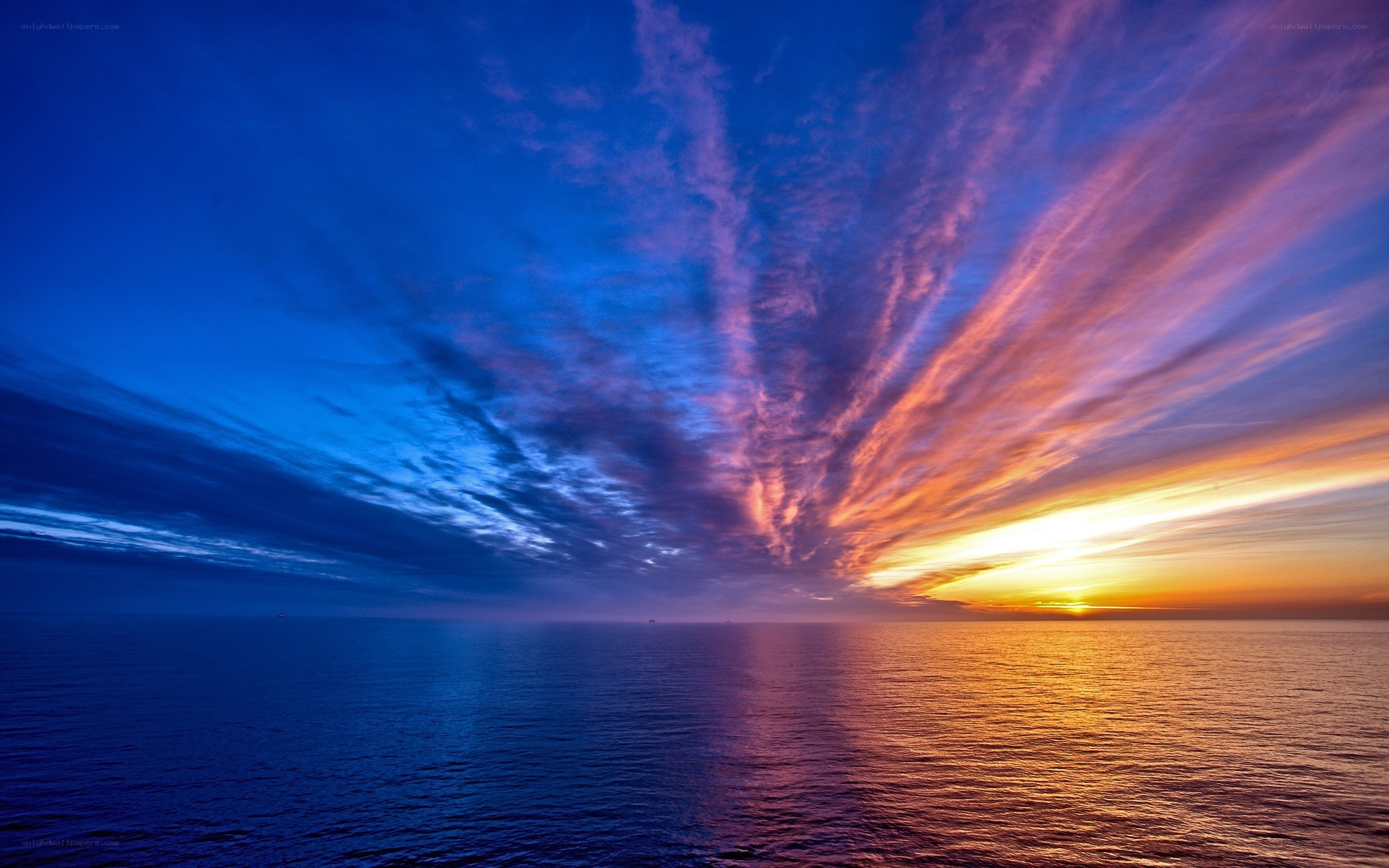 Sunset over the ocean