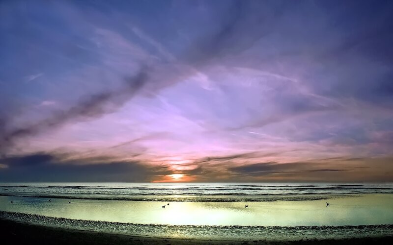 Sunset over the ocean