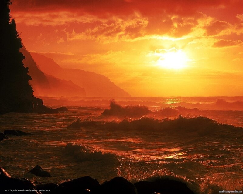 Sunset over the ocean