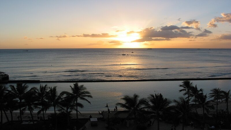 sunset over the ocean