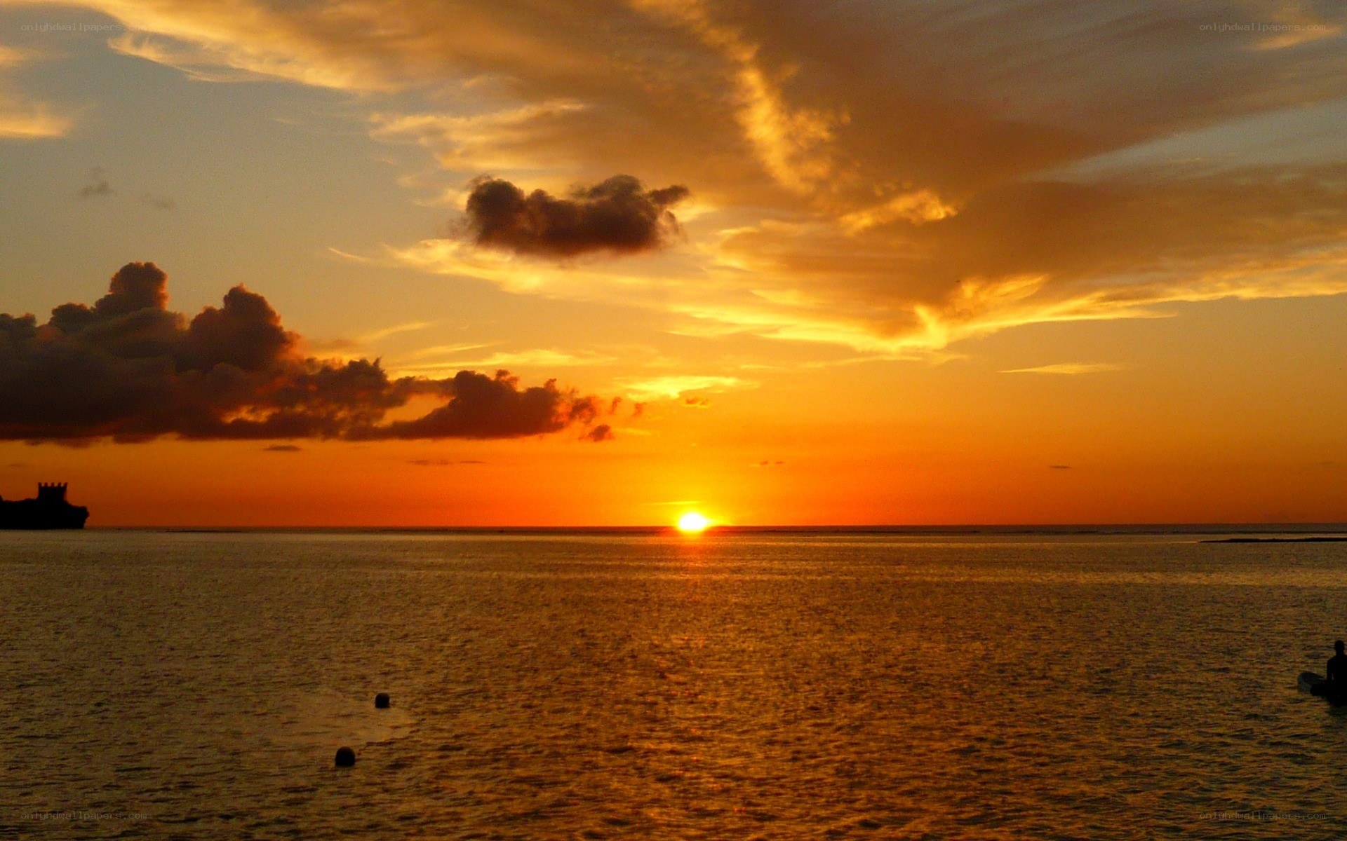 sunset over the ocean