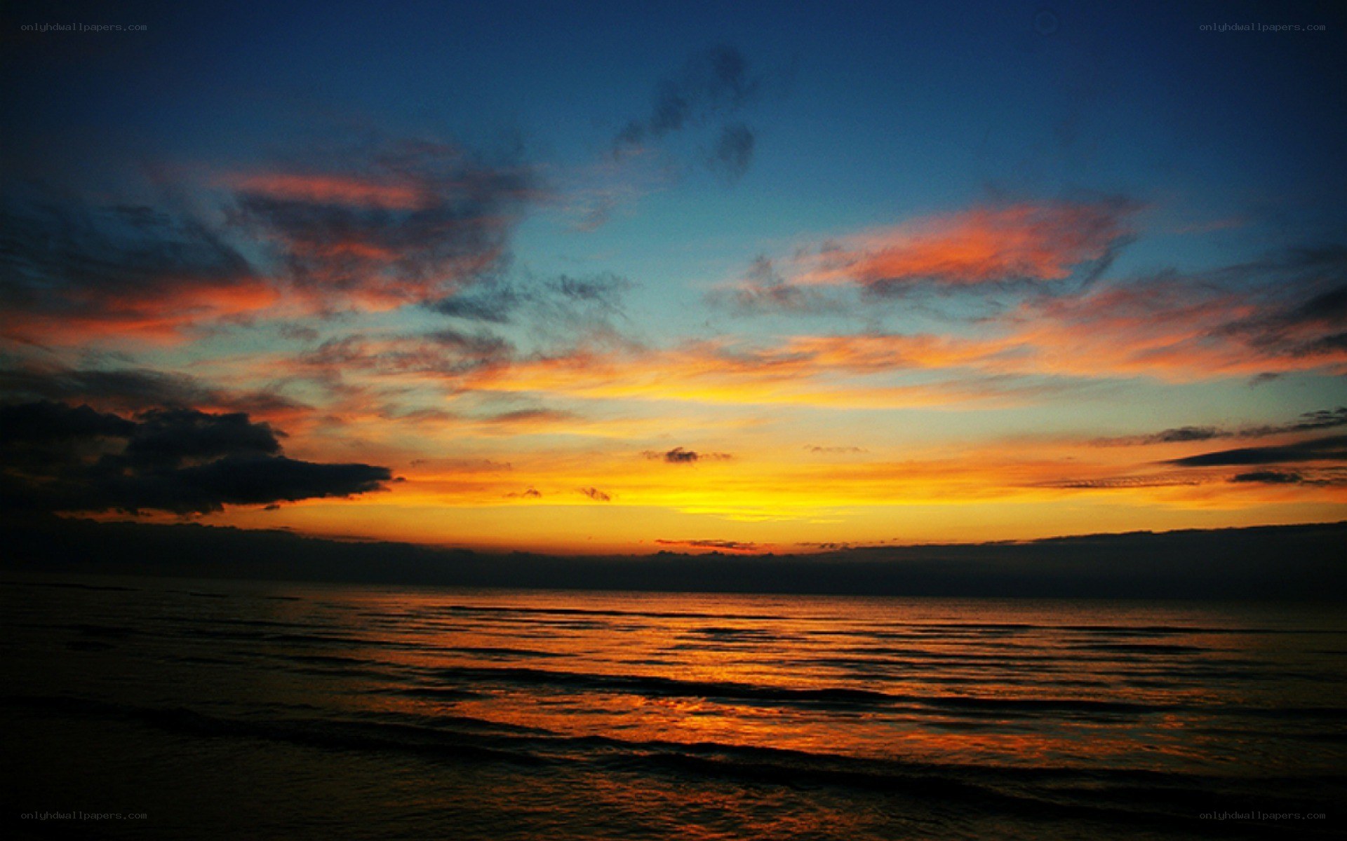 sunset over the ocean