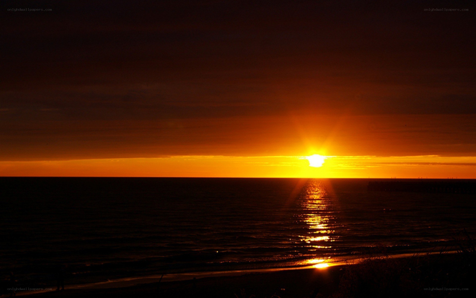 Sunset over the ocean