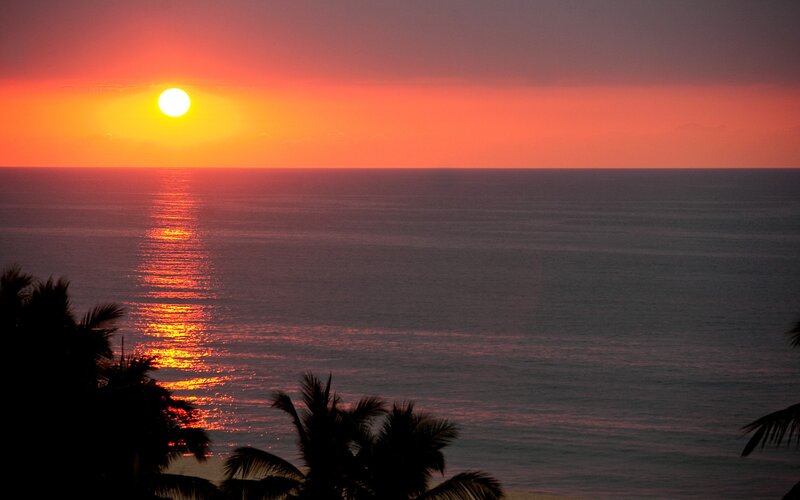 sunset over the ocean