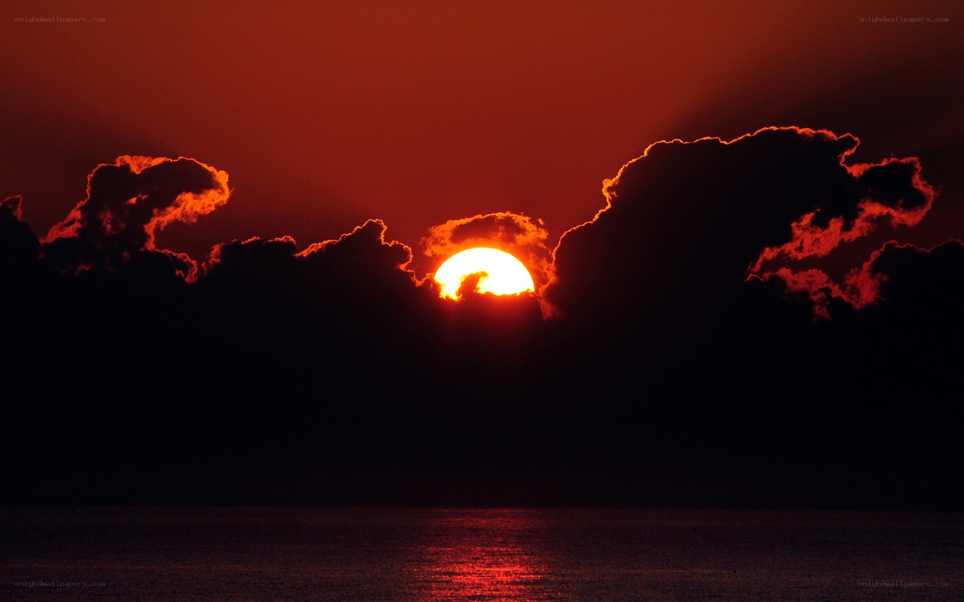Sunset over the ocean