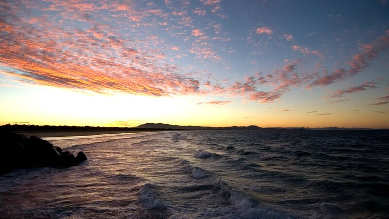 sunset over the ocean
