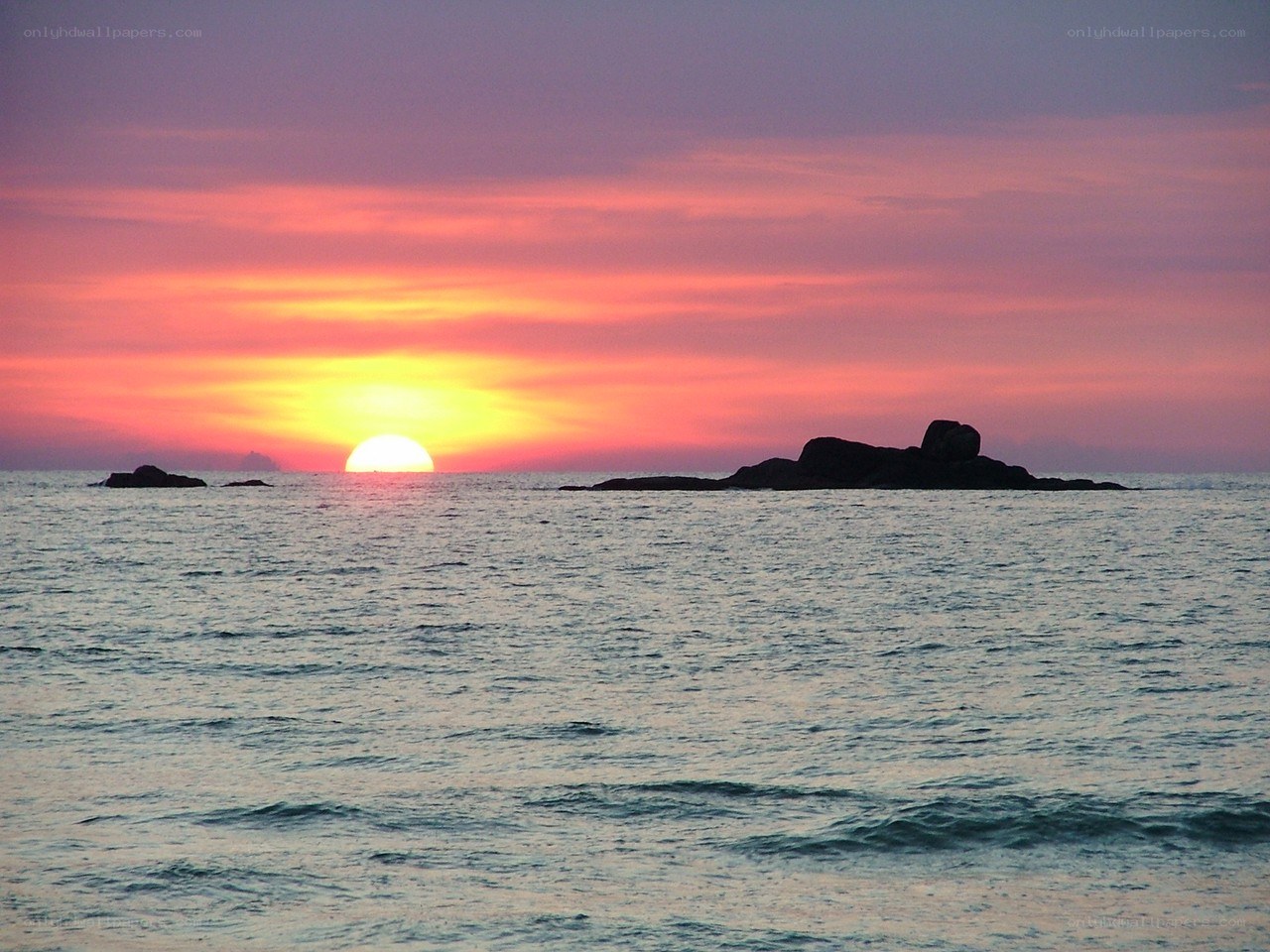 Sunset over the ocean