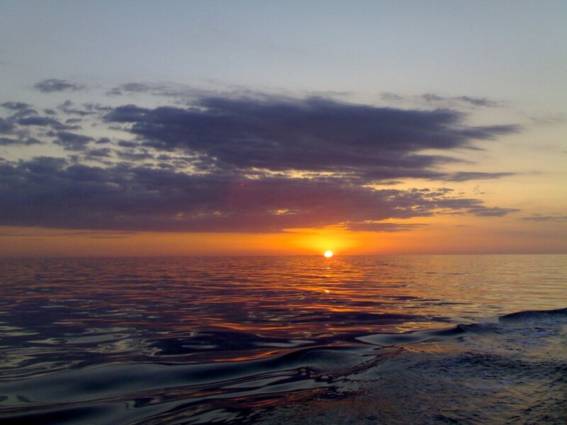 Sunset over the ocean