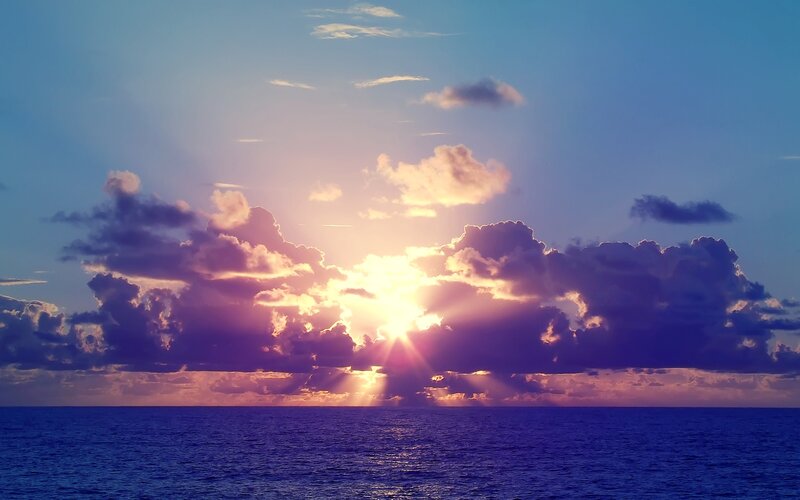 Sunset over the ocean