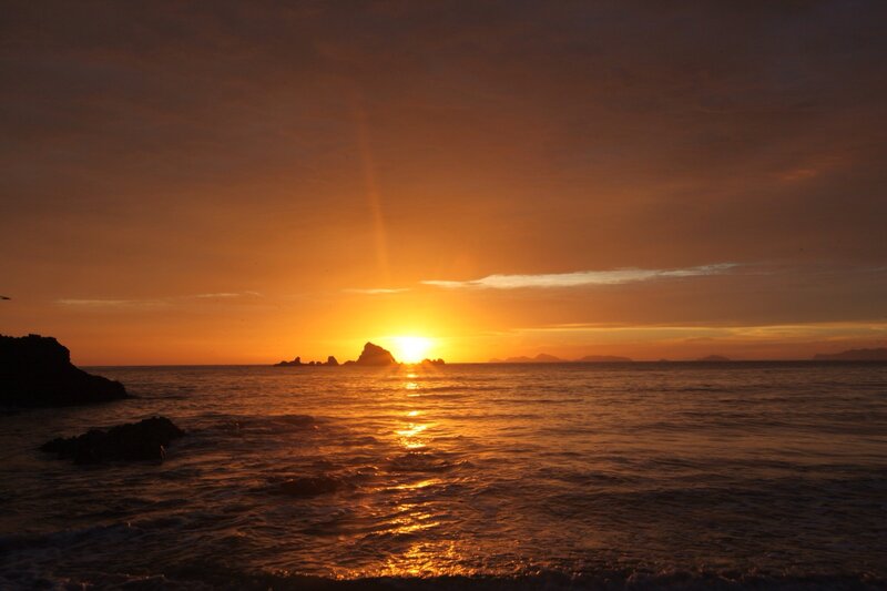 Sunset over the ocean