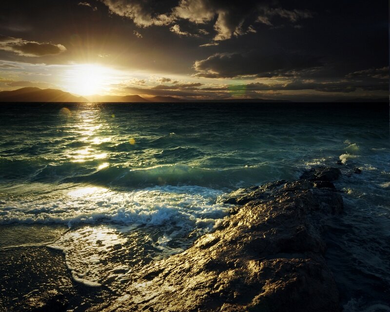 Sunset over the ocean