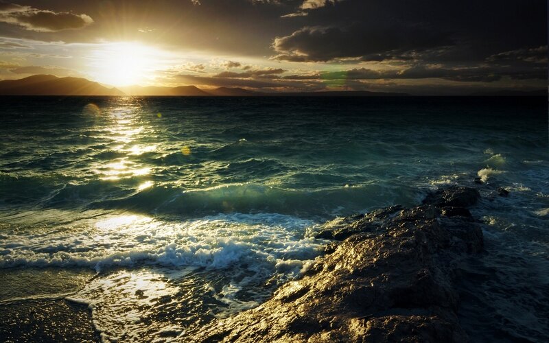 Sunset over the ocean