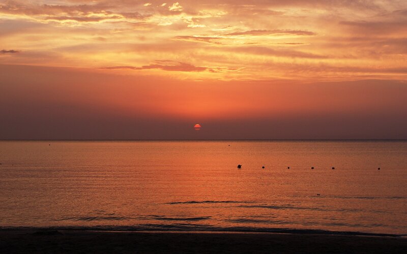 Sunset over the ocean